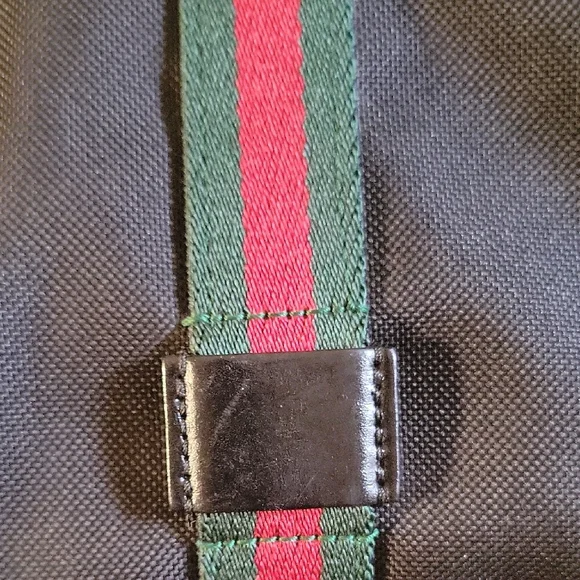 Gucci Black Techno Cat Head Duffel Bag with Red and Green Stripes - Picture 12 of 16